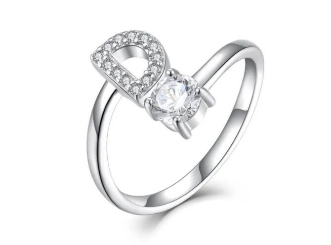 anello acciaio lettera d anello acciaio lettera d