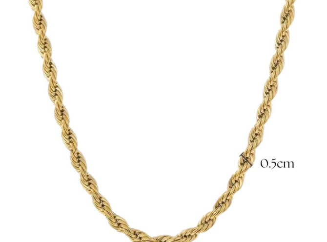 collana torchon in acciaio oro 0.5cm collana torchon in acciaio oro 0.5cm