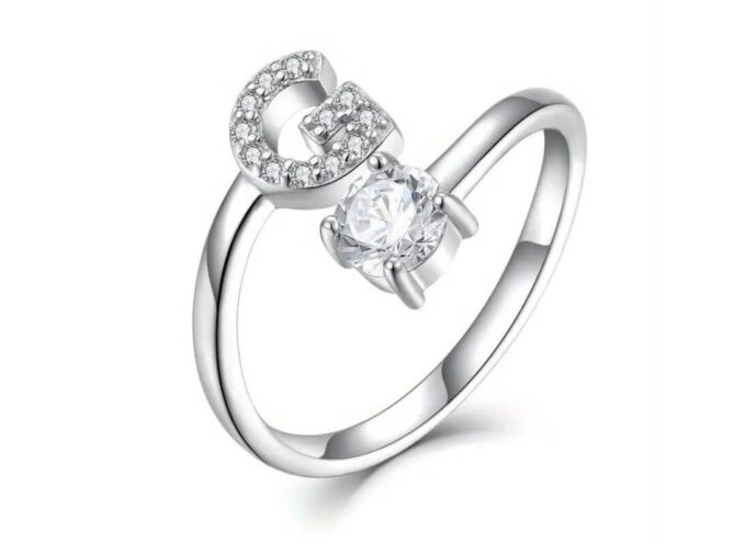 anello acciaio lettera g anello acciaio lettera g