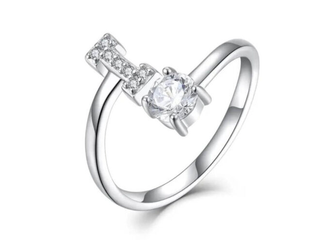 anello acciaio lettera i anello acciaio lettera i