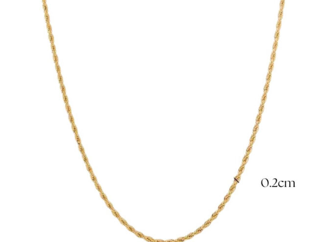 collana torchon in acciaio oro 0.2cm collana torchon in acciaio oro 0.2cm