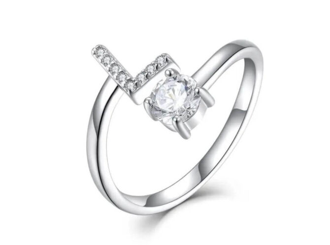 anello acciaio lettera l anello acciaio lettera l