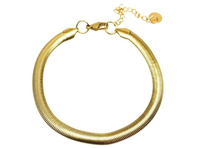 bracciale acciaio snake bombato