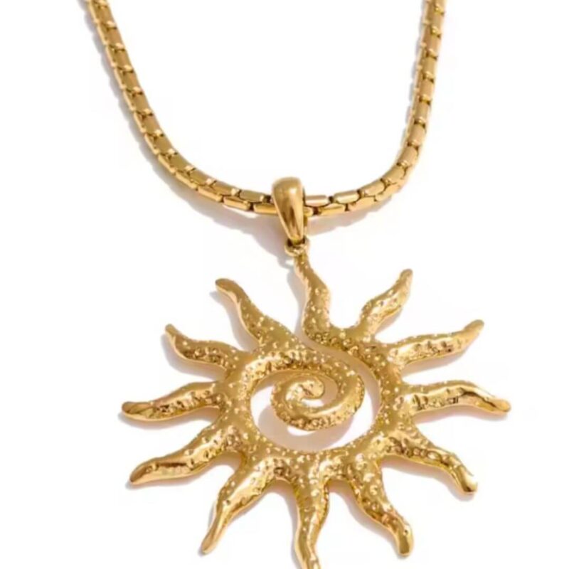 Collana acciaio inossidabile sole